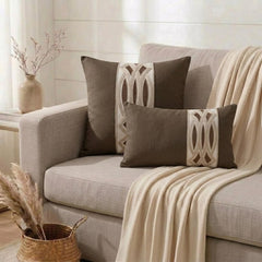 Brown Linen Lumbar Pillow Cover - Cocoa Grace