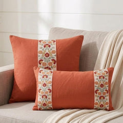 Coral Meadow Lumbar Pillow Cover