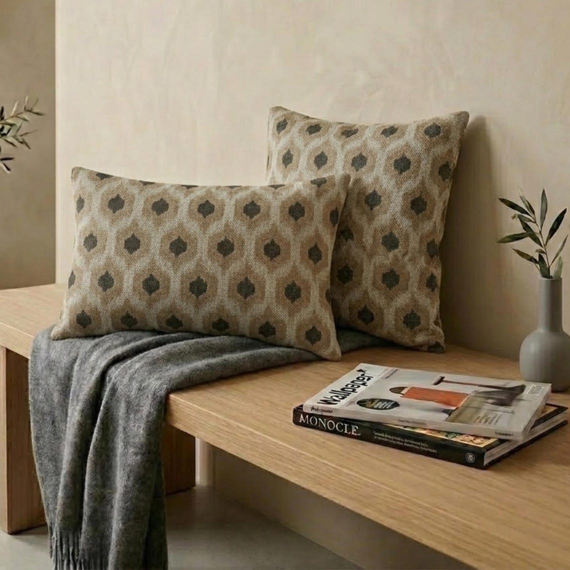 Zoraya Beige Lumbar Lumbar Pillow Cover