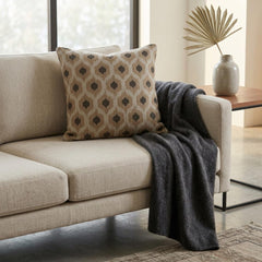 Beige Linen Lumbar Pillow Cover - Zoraya Beige Lumbar