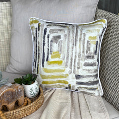 Concrete Text - Grey Cotton Throw Pillow Cover