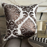 Damask Brown - Brown Burnout Velvet Decorative Euro Sham