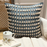 Bohemian Shells - Blue Silk Throw Pillow Cover