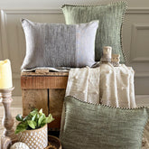 Sage Jute Throw Pillow Cover
