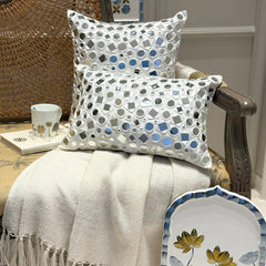 Anayna White - White Silk Lumbar Pillow Cover