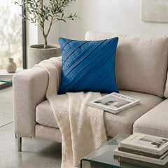Contemporary Blue - Blue Faux Suede Decorative Euro Sham
