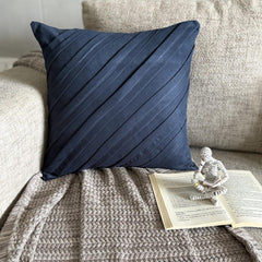 Contemporary Navy - Navy Blue Faux Suede Decorative Euro Sham