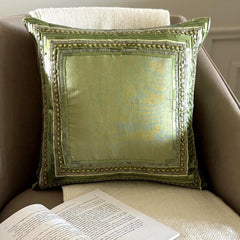 Green Envy - Green Art Silk Decorative Euro Sham