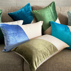 Velutinous Teal - Blue Velvet Lumbar Pillow Cover