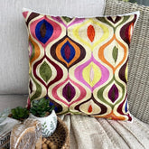 Multi Galore - Multicolor Art Silk Throw Pillow Cover
