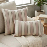 Pink Terra Stripes Lumbar Pillow Cover