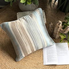 Aqua Martini - Blue Jacquard Silk Throw Pillow Cover