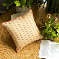 Orange Spiced Ginger - Orange Jacquard Silk Decorative Euro Sham