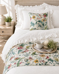 Exotic Birds Decorative Bed Runner and Pillow Cover