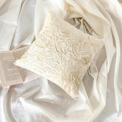 Thats Satin Ribbon - Ivory Art Silk Throw Pillow Cover