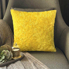 Yellow Sunshine - Yellow Art Silk Throw Pillow Cover