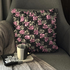 Love Punch - Plum & Pink Felt Decorative Euro Sham
