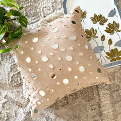 Reflections - Beige Cotton Canvas Decorative Euro Sham