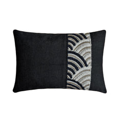 Black Linen Lumbar Pillow Cover - Black Grace