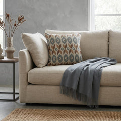 Beige Linen Lumbar Pillow Cover - Terrava Beige Lumbar