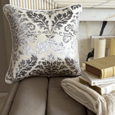 Paloma Grey Damask - Paloma Gray Burnout Velvet Decorative Euro Sham