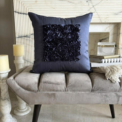 Vintage Blue Love - Blue Art Silk Throw Pillow Cover