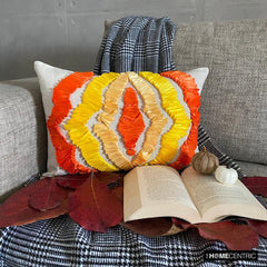Sunbeam - Yellow & Orange Linen Decorative Lumbar Pillow Cover