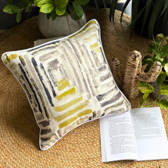 Concrete Text - Grey Cotton Throw Pillow Cover