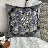 Silver Wildflower Pillow Cover