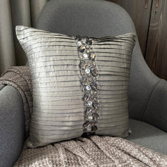 Crystal Heaven - Silver Art Silk Decorative Euro Sham