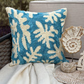 Aquamarine Corals - Blue Art Silk Decorative Euro Sham