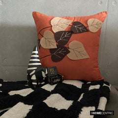 Rust Faux Suede Decorative Euro Sham - Spring Leaves