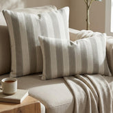 Taupe Terra Stripes Lumbar Lumbar Pillow Cover