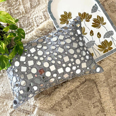 Anayna Grey - Grey Silk Lumbar Pillow Cover