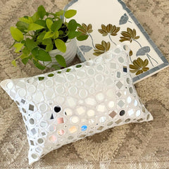 Anayna White - White Silk Lumbar Pillow Cover