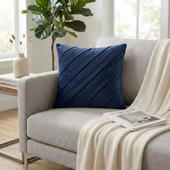 Contemporary Navy - Navy Blue Faux Suede Decorative Euro Sham
