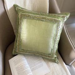 Green Envy - Green Art Silk Throw Pillow Cover
