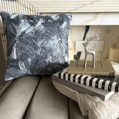 Grey Floral Robe - Gray Art Silk Decorative Euro Sham