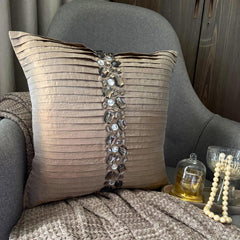 Almost Real - Light Brown Art Silk Decorative Euro Sham