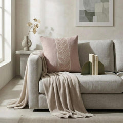 Pink Linen Lumbar Pillow Cover - Blush Keepsake