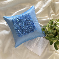 Sky Blue Love - Sky Blue Art Silk Decorative Euro Sham