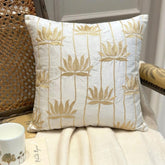 Lotus Serene - Ivory Art Silk Decorative Euro Sham