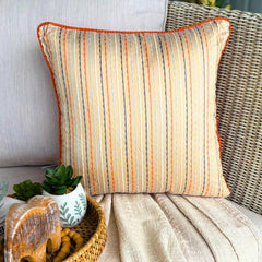 Orange Spiced Ginger - Orange Jacquard Silk Decorative Euro Sham