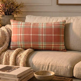 Plaidflow Terracotta - Red Velvet Winter Plaid Lumbar Pillow Cover