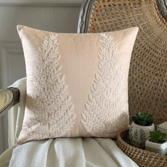 Morning Angel - Beige Cotton Linen Decorative Euro Sham