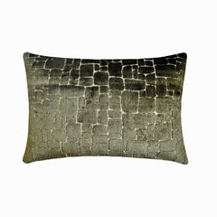 Olive Green Velvet Lumbar Pillow Cover - Cobblestone Lumbar