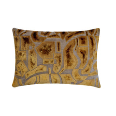 Ochre Velvet Lumbar Pillow Cover - Desert Mosaic Lumbar