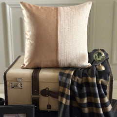 Rose Gold Jute Throw Pillow Cover