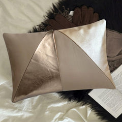 Leather Flush - Beige Faux Leather Throw Pillow Cover