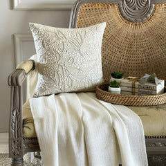 Pearl Divine - Natural Beige Cotton Linen Decorative Euro Sham